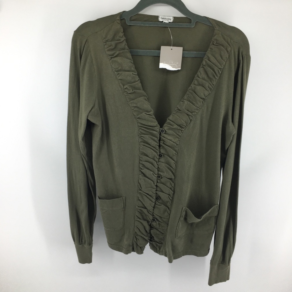 Anthropologie Wednesday Olive Green Top NWT